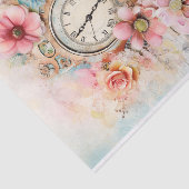 ソフトピンクとブルースの美しいミックスメディア 薄葉紙 (詳細)