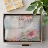 ソフトピンクとブルースの美しいミックスメディア 薄葉紙 (ギフト)