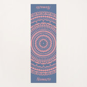 ソフトピンクとブルーメンディヘンナマンダラ ヨガマット (正面)