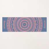 ソフトピンクとブルーメンディヘンナマンダラ ヨガマット (正面(横))