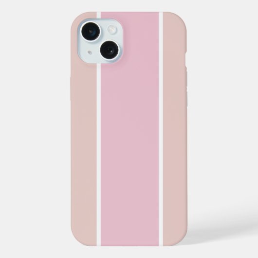 ソフトピンクとベージュの縦ストライプ柄 iPhoneケース (裏面)
