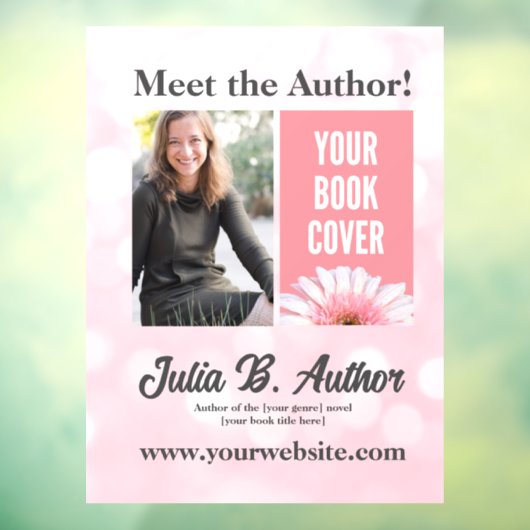 ソフトピンクとホワイトのカスタム作家本の署名 ウィンドウサイン (シート3)