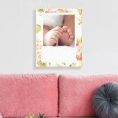 ソフトピンクとホワイトのフローラフレームキャンバス印刷 キャンバスプリント (インサイチュ (リビング))