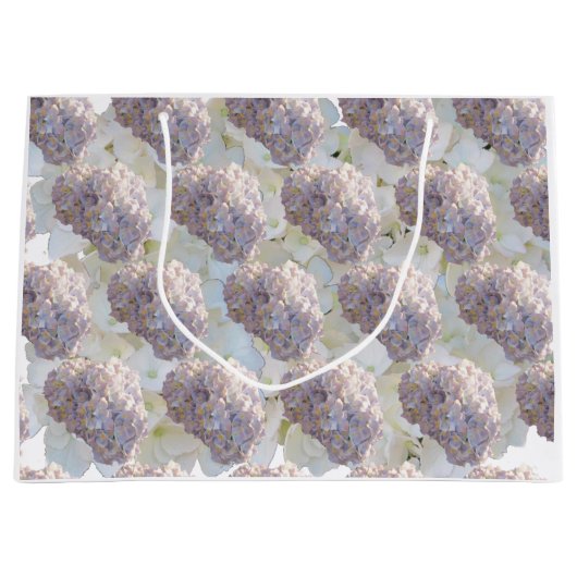 ソフトピンクとホワイトアジサイ大抱き枕 ラージペーパーバッグ (正面)