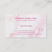 ソフトピンクとホワイトマーブルストーンの背景 名刺 (裏面)