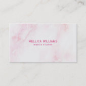 ソフトピンクとホワイトマーブルストーンの背景 名刺 (正面)
