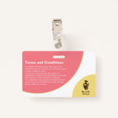 ソフトピンクと日当たりの良い黄色の学生IDカードバッジ バッジ (裏面クリップ)