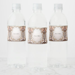 ソフトピンクと白い花の水ボトルラベル ペットボトルラベル