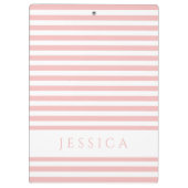 ソフトピンクと白のパタストライプのーン名 クリップボード (裏面)