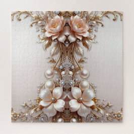 ソフトピンクと白の花ジグソーパズル ジグソーパズル