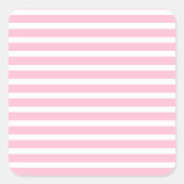 ソフトピンクと白ストライプ色 スクエアシール (正面)