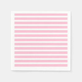 ソフトピンクと白ストライプ色 スタンダードカクテルナプキン