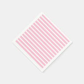 ソフトピンクと白ストライプ色 スタンダードカクテルナプキン (角)