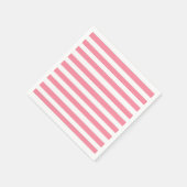 ソフトピンクと白ストライプ色 スタンダードカクテルナプキン (角)