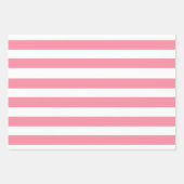 ソフトピンクと白ストライプ色 ラッピングペーパーシート (正面3)