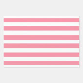 ソフトピンクと白ストライプ色 ラッピングペーパーシート (正面2)