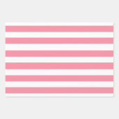 ソフトピンクと白ストライプ色 ラッピングペーパーシート (正面)