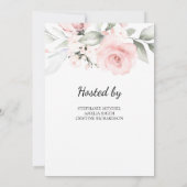 ソフトピンクと金ゴールドの幾何ブライダルシャワー 招待状 (裏面)