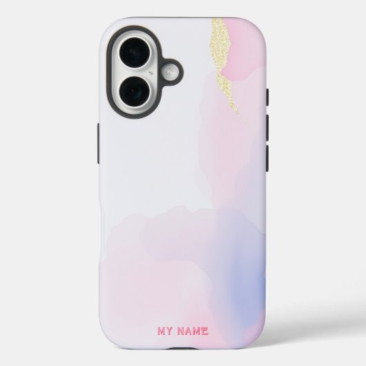ソフトピンクと金ゴールド抽象芸術アート Case-Mate iPhoneケース (裏面)