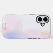 ソフトピンクと金ゴールド抽象芸術アート Case-Mate iPhoneケース (裏面 (横))
