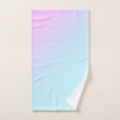 ソフトピンクと青のグラデーション バスタオルセット (ハンドタオル)