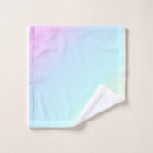 ソフトピンクと青のグラデーション バスタオルセット (ウォッシュタオル)
