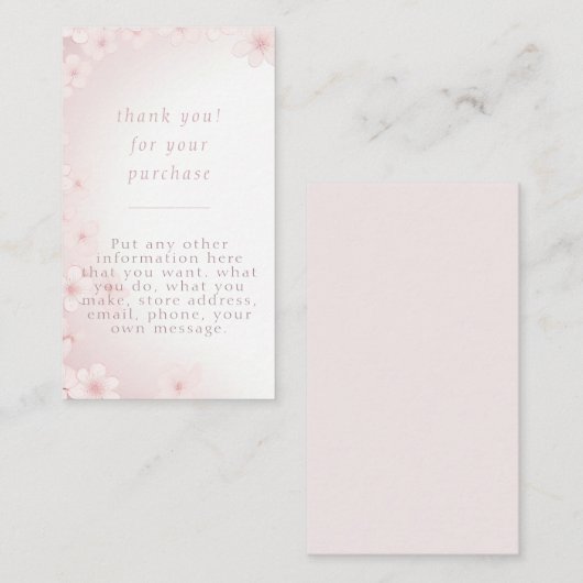 ソフトピンクのさくらんぼの花の背景の挿入カード エンクロージャーカード (正面/裏面)