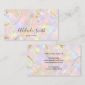 ソフトピンクのオパール石の名刺 名刺 (正面/裏面)