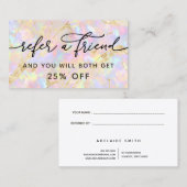 ソフトピンクのオパール紹介カード 名刺 (正面/裏面)