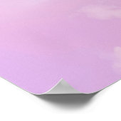ソフトピンクのオレンジ色の空：ふわふわ ポスター (角)