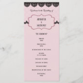 ソフトピンクのカスタムウェディングにブラックレース プログラム (正面)