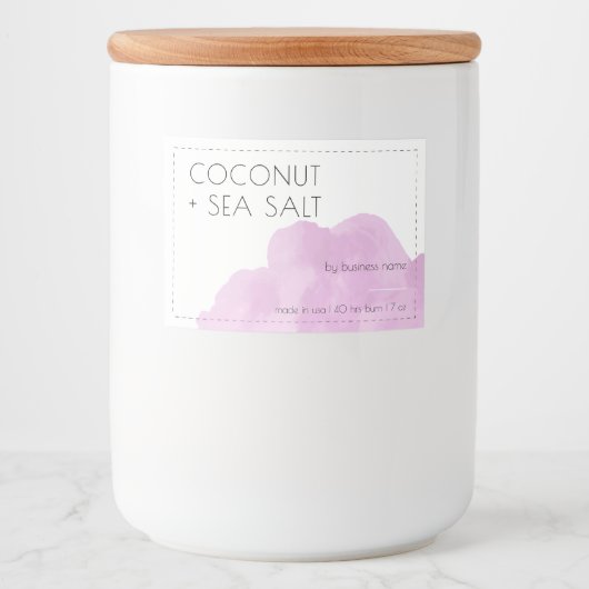 ソフトピンクのキャンドル製品ラベルシール フードラベル (正面)