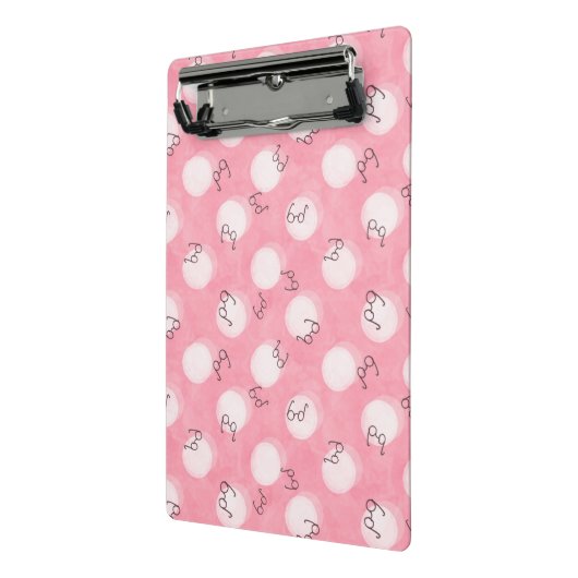 ソフトピンクのキュートなパターン - ミニマルなドット ミニクリップボード (アングル2)