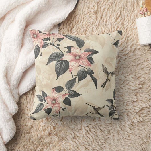 ソフトピンクのクレマティスブロッサムリアナガーデンプラント クッション (ブランケット)