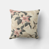 ソフトピンクのクレマティスブロッサムリアナガーデンプラント クッション (裏面)