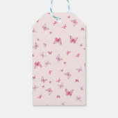 ソフトピンクのコウノトリ女の子ベビーシャワー ギフトタグ (裏面)