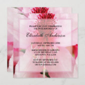 ソフトピンクのシャクナゲの花々90歳の誕生日パーティー 招待状 (正面/裏面)