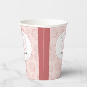 ソフトピンクのストロベリーパターン誕生日 紙コップ (右)