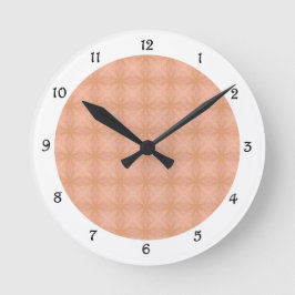 ソフトピンクのタイル模様の時計 ラウンド壁時計