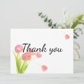ソフトピンクのチューリップ サンキューカード (スタンド正面)