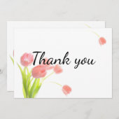 ソフトピンクのチューリップ サンキューカード (正面/裏面)