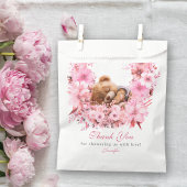 ソフトピンクのテディベア赤ちゃんシャワーありがとう フェイバーバッグ