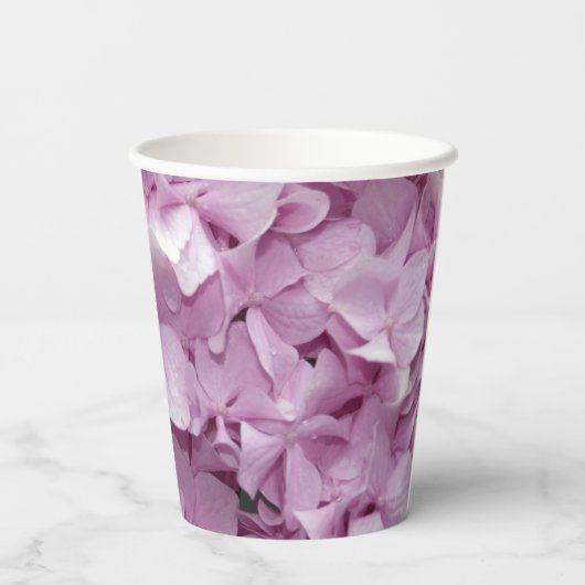 ソフトピンクのハイドランジア 結婚式用紙コップ 紙コップ (裏面)