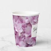 ソフトピンクのハイドランジア 結婚式用紙コップ 紙コップ (右)