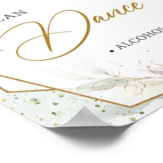 ソフトピンクのバラのユーカリあなたが踊ることができる私を信頼 ポスター (角)