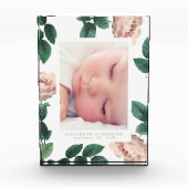 ソフトピンクのバラのヴィンテージフローラフォトブロックフレーム フォトブロック (正面)