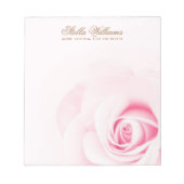 ソフトピンクのバラパーソナライズされたの名前または文字 ノートパッド (正面)