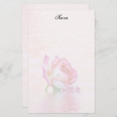 ソフトピンクのバラ文房具 便箋 (正面/裏面)