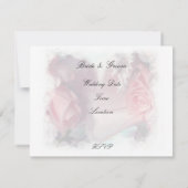 ソフトピンクのバラ結婚ズ 招待状 (裏面)