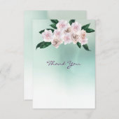 ソフトピンクのバラ結婚咲きありがとう サンキューカード (正面/裏面)